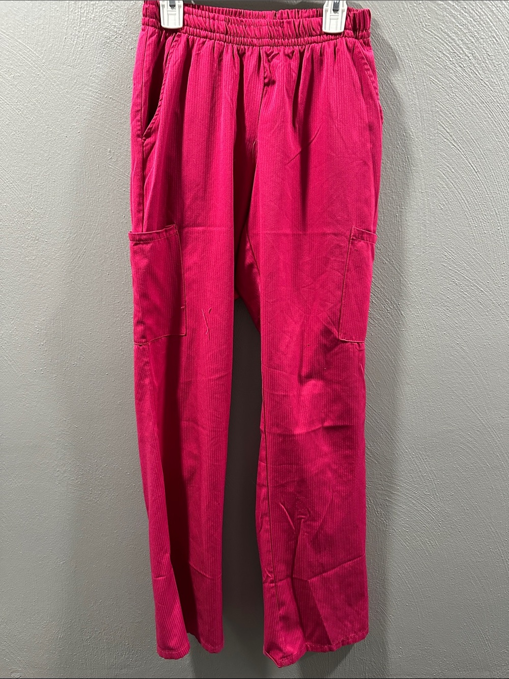 Women's Pink Corduroy Boot Cut Scrub Pants
